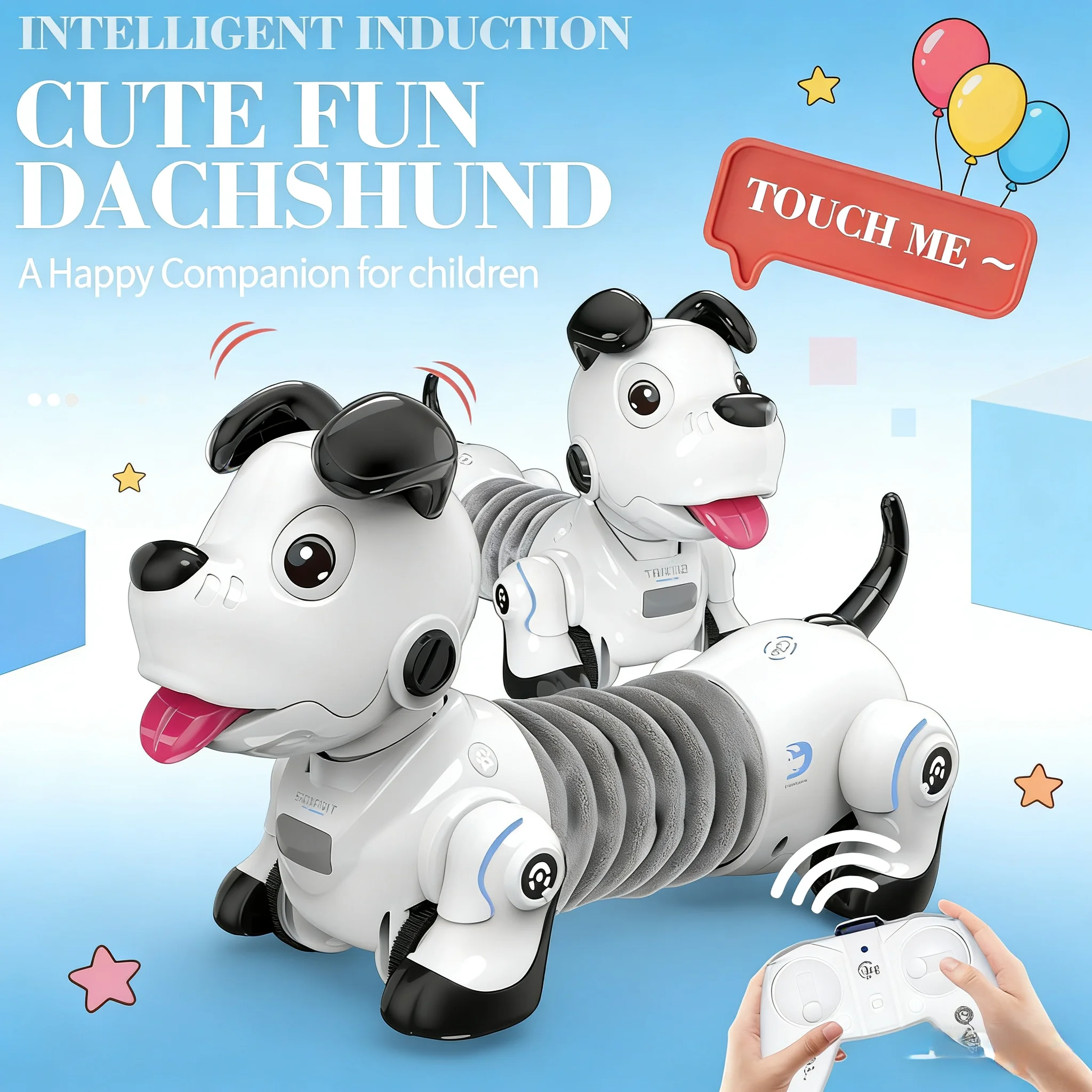 

Новый робот-собака 2026 года | Детская игрушка: Умный говорящий робот-собака, электронный питомец | Программируемый беспроводной пульт дистанционного управления 2.4G для собак-пёсенок (с таксой)