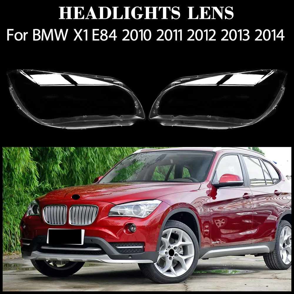 

Front Headlamp Cover Transparent Lampshades Lamp Shell Masks Headlight Shade Lens Plexiglass For BMW X1 E84 2010-2014