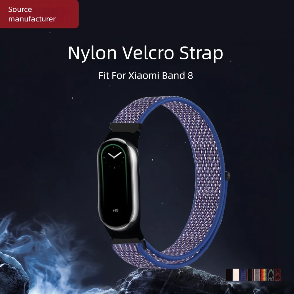 Velcro Wristband For Xiaomi Band 8 Quick Release High Quality Nylon Soft Replacement Adjustable Sport Smart Watch Band Men Women