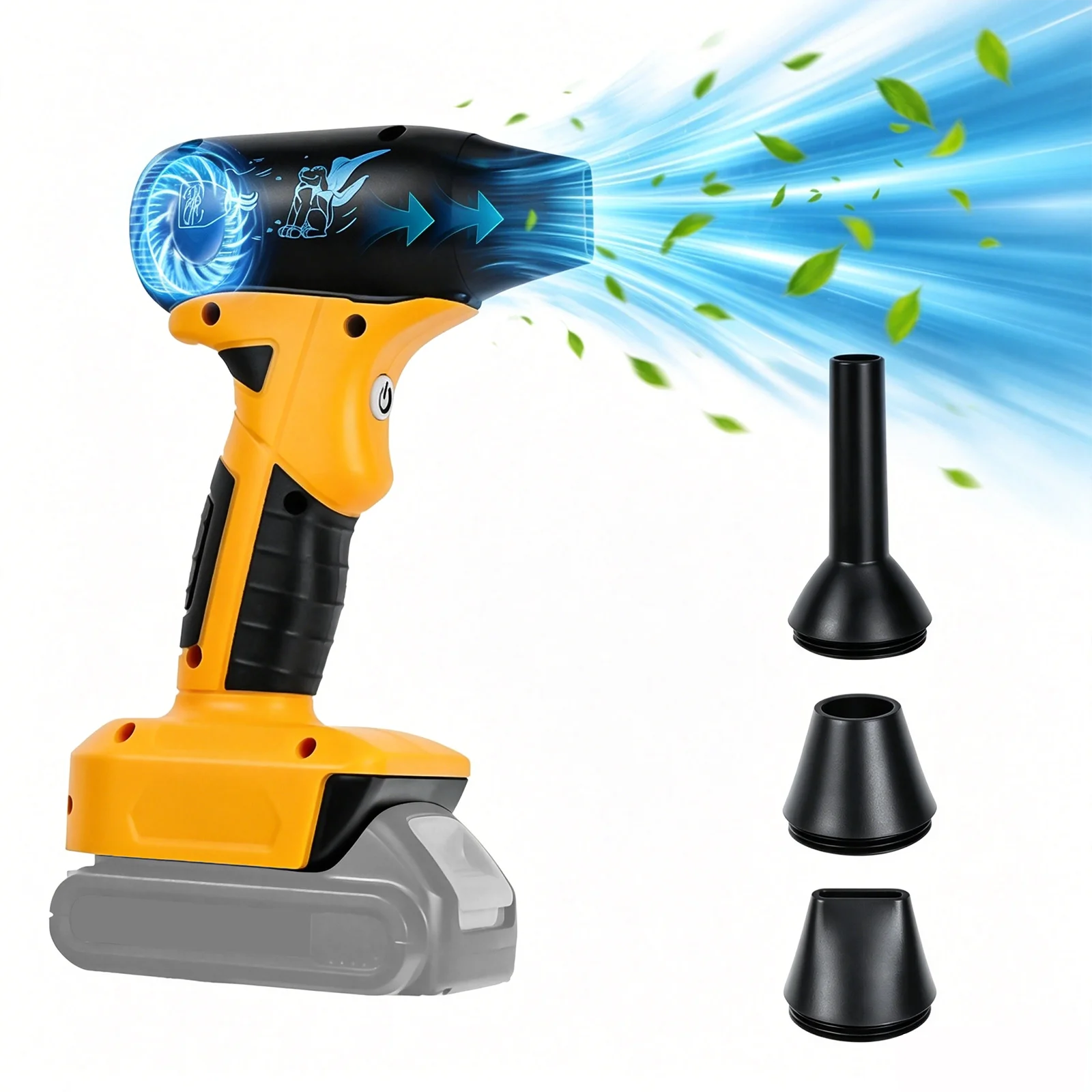 Brushless Turbo Jet Fan Blower 130000RPM 4-Speed Powerful Electric Air Blower Portable Violent Fan For Dewalt 20V Battery Pin