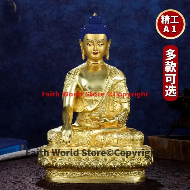 Buddhist High grade buddha statue Asia Buddhism Gilding golden Exorcism safety lucky Sakyamuni Amitabha buddha God statue