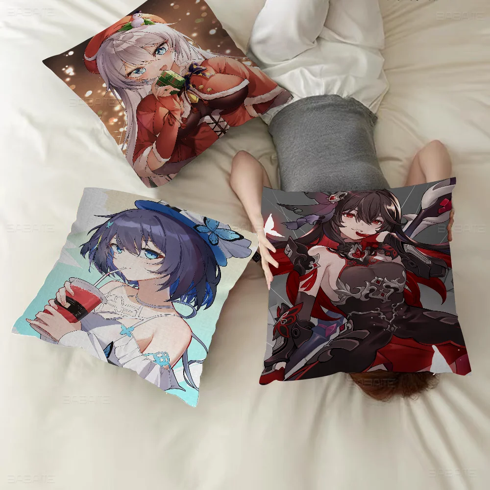 Honkai Impact Stitch Lucky Dragon Pillow Cover Sofa Cushion Cover Home Room Decoration Children Gift