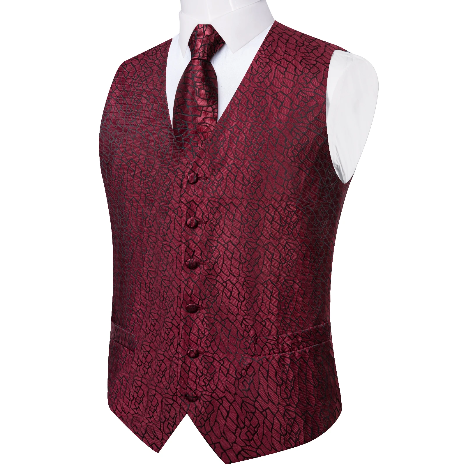 Luxus kleid weiß Paisley Hochzeits weste für Mann Anzug Mode Männer Business Smoking Weste Westen Anzug Krawatte Set Chaleco Hombre – Detail 39