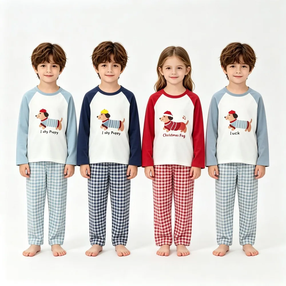 Spring Autumn Winter Full Sleeve Children's Pajamas Sets Kids Homewear Boys Cartoon Homewear Modal Girls Sleepwear Pijamas Home