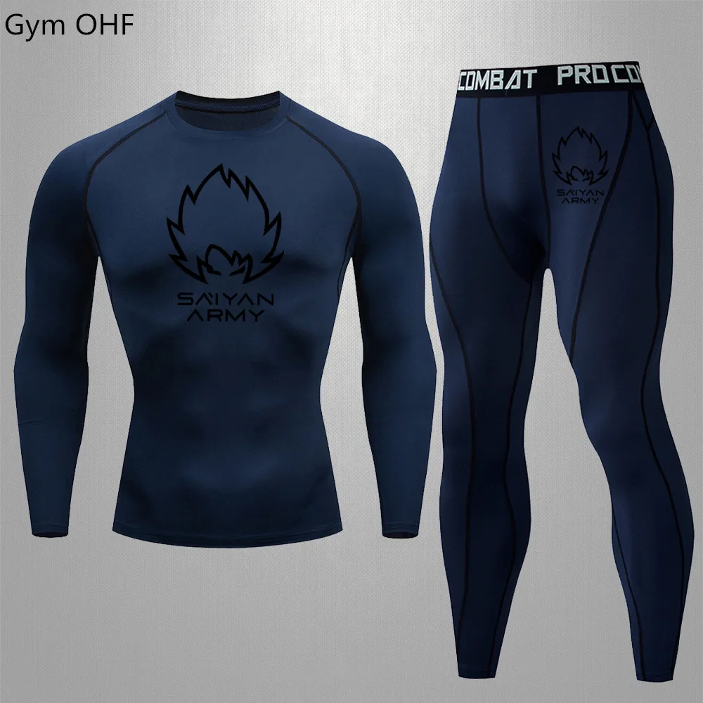 Rashguard-Ensemble de course de fitness pour homme, pantalon d'entraînement de cyclisme, sweat-shirt serré de basket-ball, vêtements de course athlétique