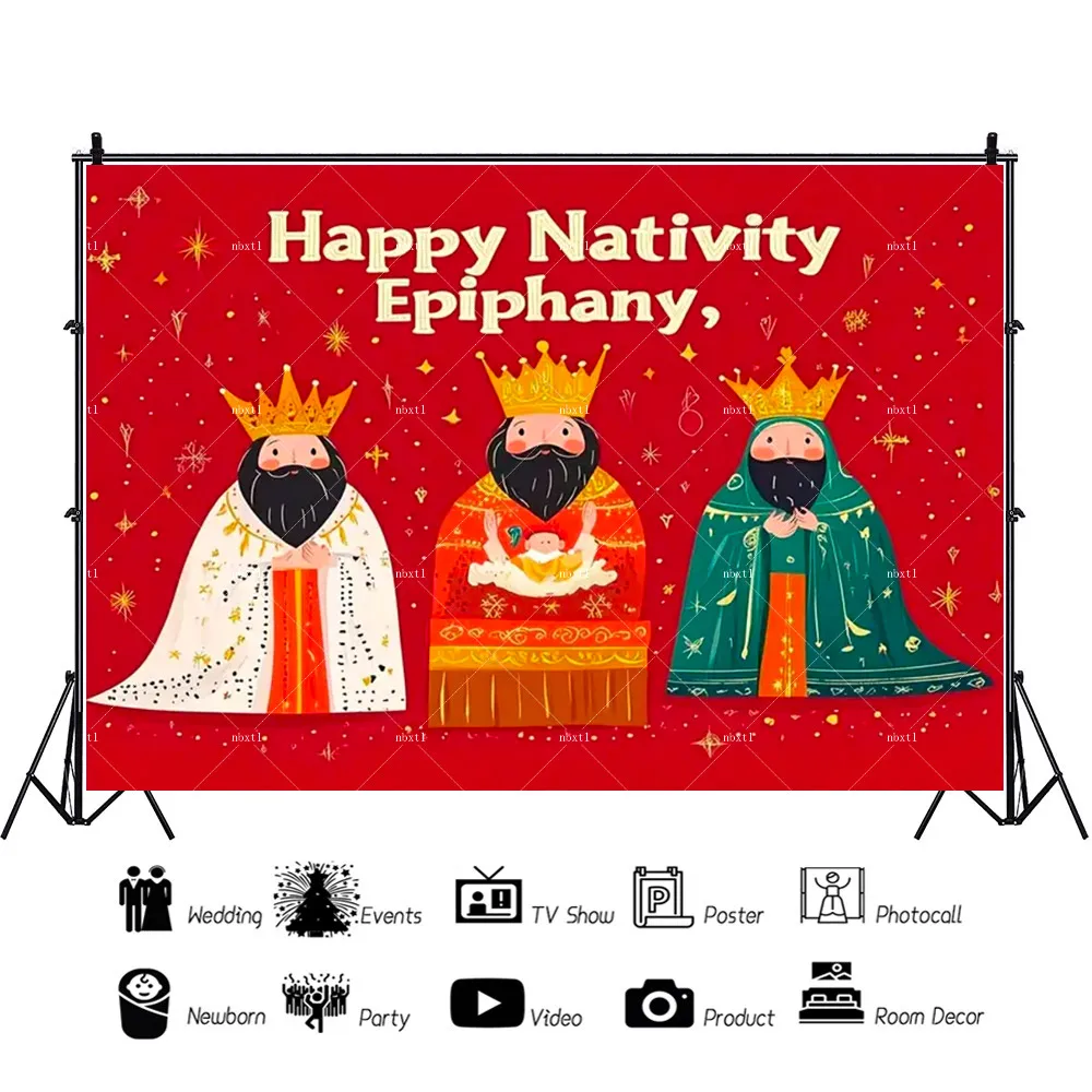 Three Kings Day Theme The Revelation Of The Lord Guides Our Star Nativity Scene And The Three Wise Men Religion Background Decor