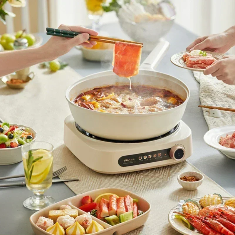 Household New High-Power Electric Hot Pot, Non-Stick Multifunctional Split Electric Frying Pan & Steamer, Electric Cooker