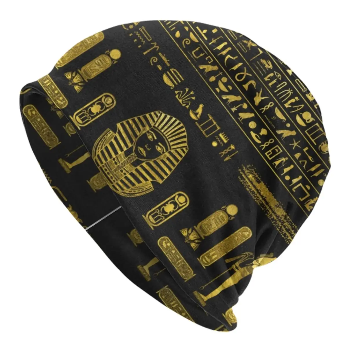 Ancient Egypt Sphinx And Hieroglyphs Bonnet Hat Knitted Hat Men Women Hip Hop Golden Egyptian Warm Winter Skullies Beanies Caps