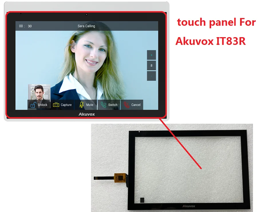 

10.1 INCH Touch screen Digitizer For Akuvox IT83R Smart indoor monitor touch panel Glass Sensor Replacement