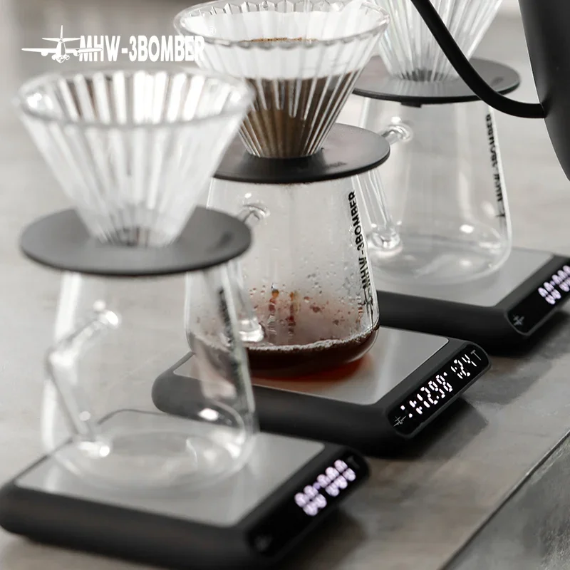 

MHW-3BOMBER Smart Drip Espresso Coffee Scale with Auto Timer USB Charging Kitchen Electronic Scale Cafe Barista Accessories