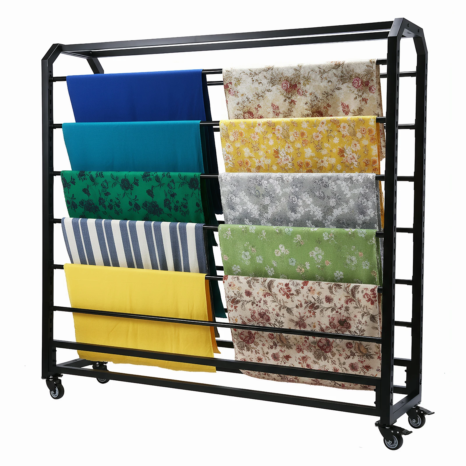 

Double Side Movable Color Change Film Organizer Holder W/ Wheels W/12 Adjustable Rod for Craft & Sewing Supplies
