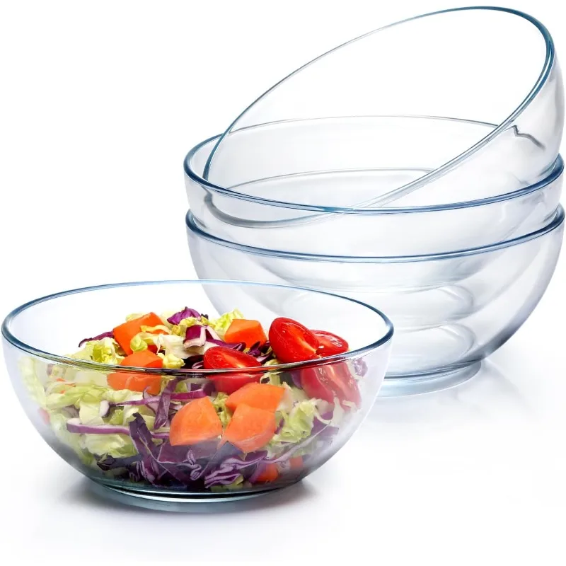 

5 Inch Small Glass Bowls Set of 6, 14oz Glass Dessert Bowl Set, Clear Tempered Glass Sauce Bowls for Kitchen Microwave