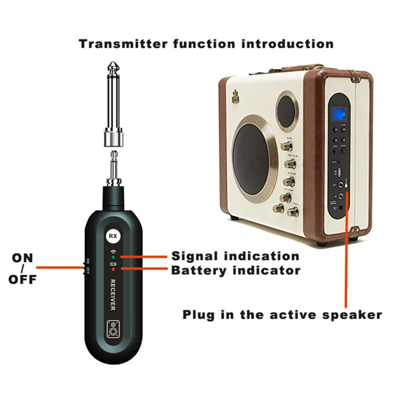 Émetteur-récepteur de guitare électrique A89E-un à deux, Instrument à vent, système Audio sans fil 2.4G, Plug And Play réglable
