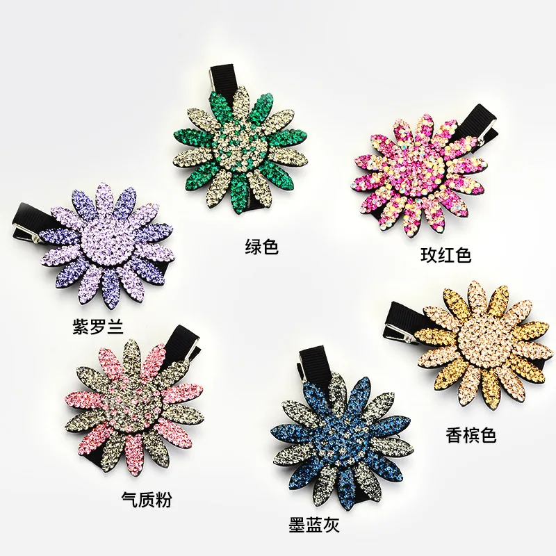 Hairpin South Korea adult personality sweet lady elegant joker contracted hair bang accessories set auger flowers