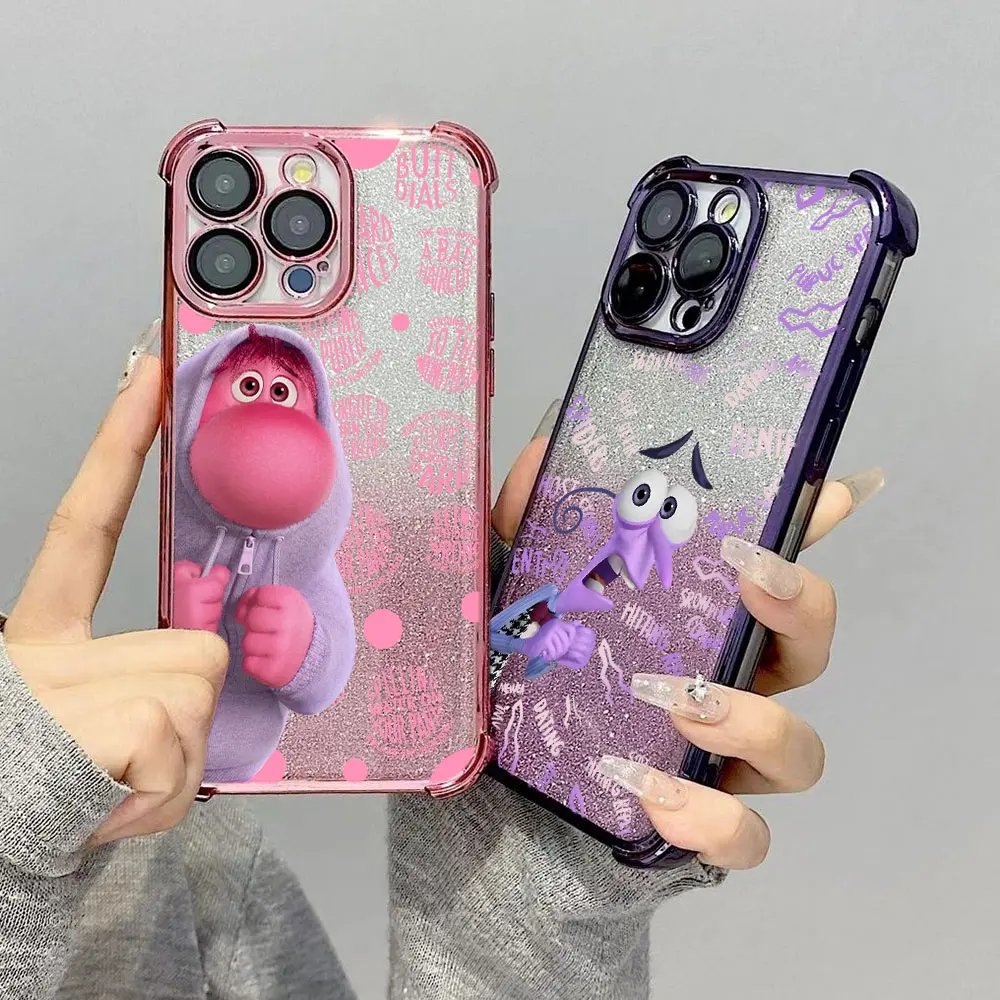 Inside Out 2 Disneys Phone Case For Samsung S25 S24 S23 S22 S21 S20 FE Note20 Plus Ultra Lite 5G Shockproof Glitter Armor Cover image 3