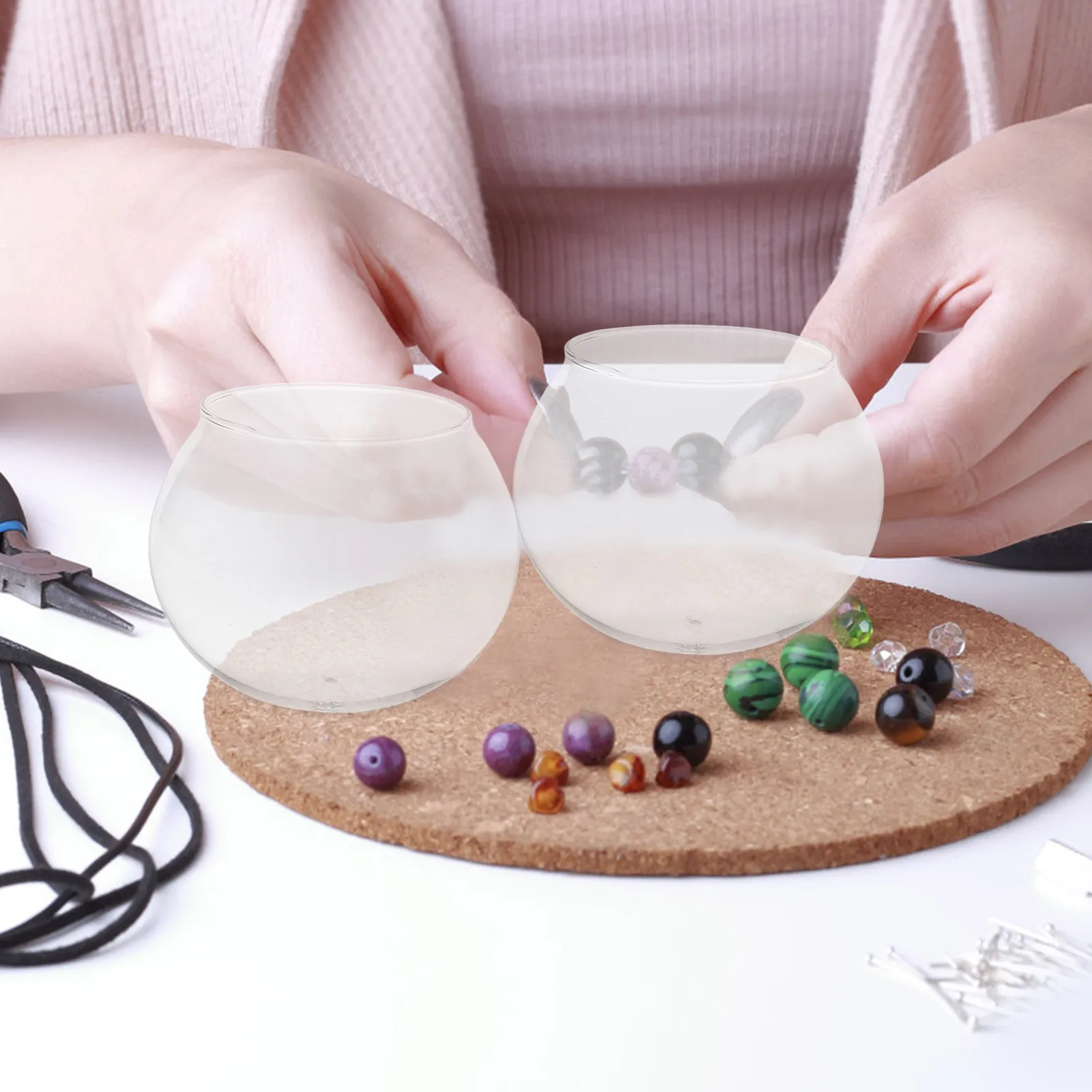 

6Pcs Japanese Glass Wind Bells Transparent DIY Craft Kit Handmade Wind Chimes Garden Outdoor Home Decor Ornament