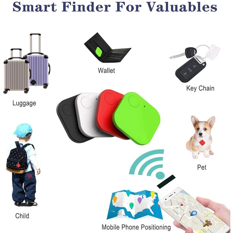 Mini Track Device Air Tag Key Child Finder Pet Smart Bluetooth Tracker Car Cat Dog Vehicle Locator Mini GPS GMS Anti-Lost Alarm
