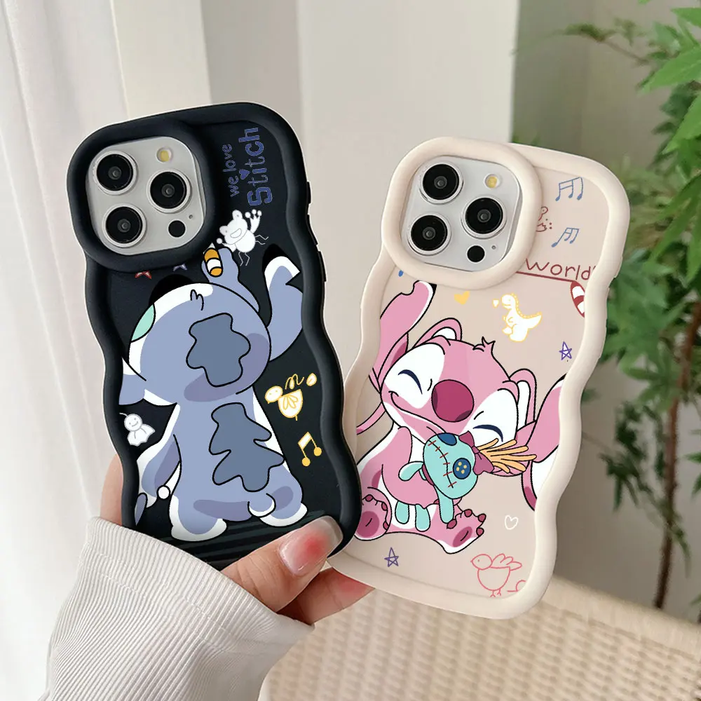 Popular Cartoon Cute Stitch Phone Case For OPPO Reno 2 4 5 6 7 7Z 8 8T 10 11 Z Pro 4G 5G Candy Color Soft TPU Back Cover