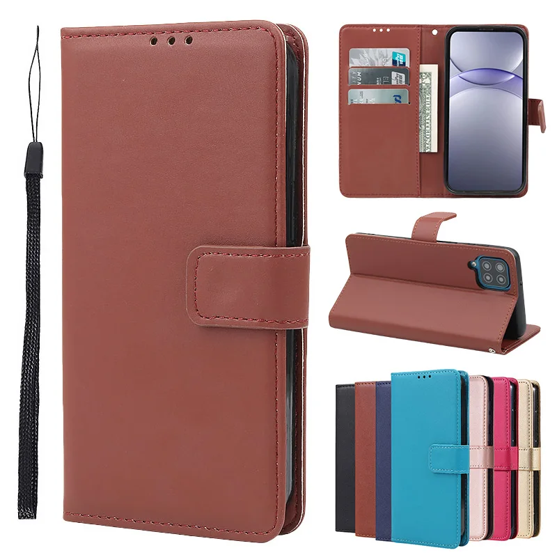 Leather Phone Case For Samsung Galaxy M15 M14 4G 5G M23 M35 M32 M55 M52 M53 M54 5G M62 M34 M33 M60S M80S Card Slot Wallet Cover