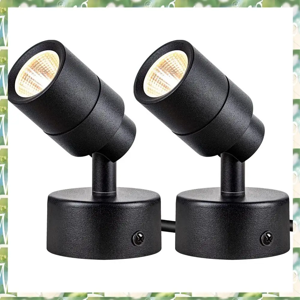 FIZP 2 szt. Lamp punktowych Wewnętrzne lampy punktowe LED 3000K Uplights Wewnętrzne oświetlenie akcentujące Wtyczka amerykańska