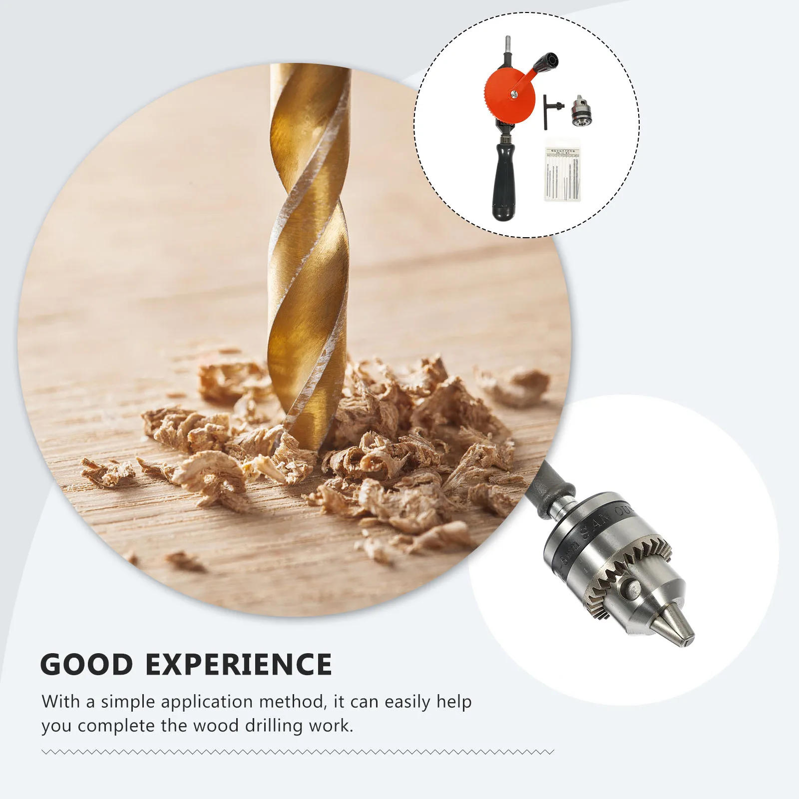 

1 set 1 Set Hand 1/4-Inch Capacity Woodworking Tool For Diy Projects Durable Steel Hand Manual Handheld Drill Manual Drill Tool