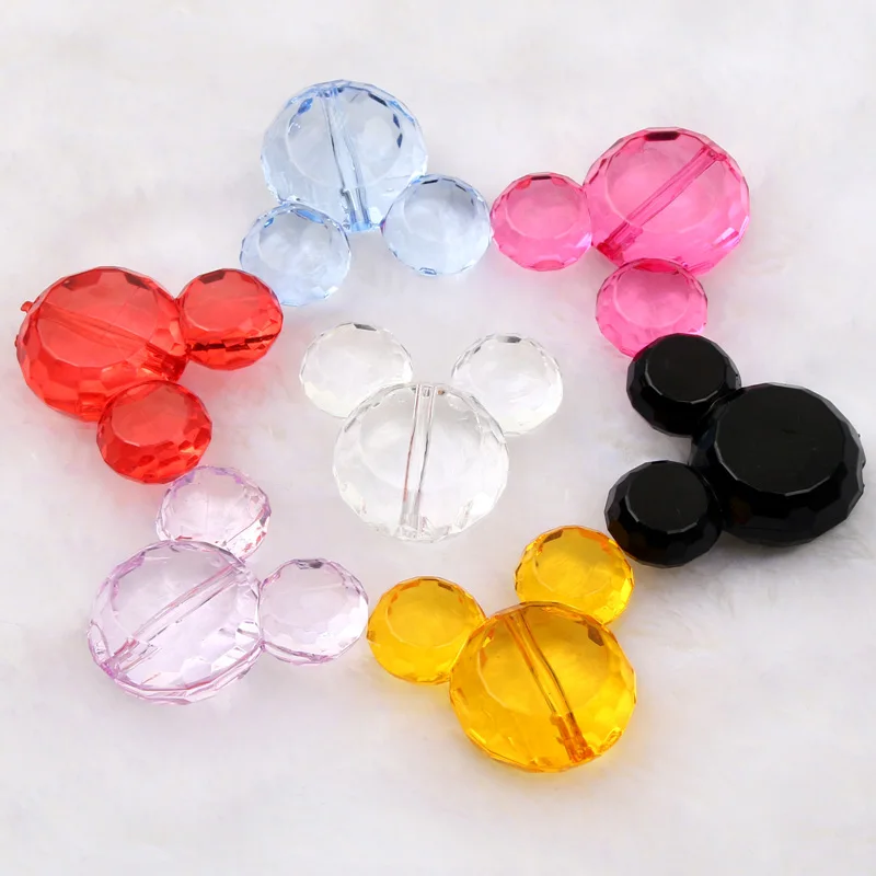 5pcs Mix Cute Mouse Beads Acrylic Transparent Loose Spacer Beads For Jewelry Making Diy Bracelet Necklace Earrings Accessories