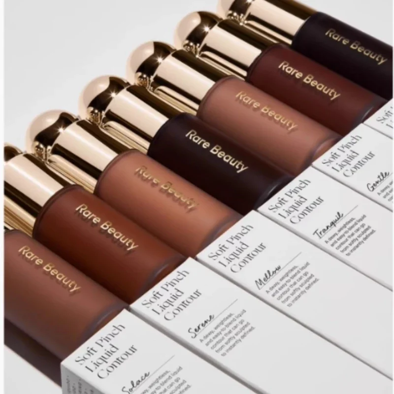 بلاش سائل نادر من Rare Beauty Happy Hope Love Contour بلون بني وردي مقاوم للماء، أحمر خدود طبيعي ملون