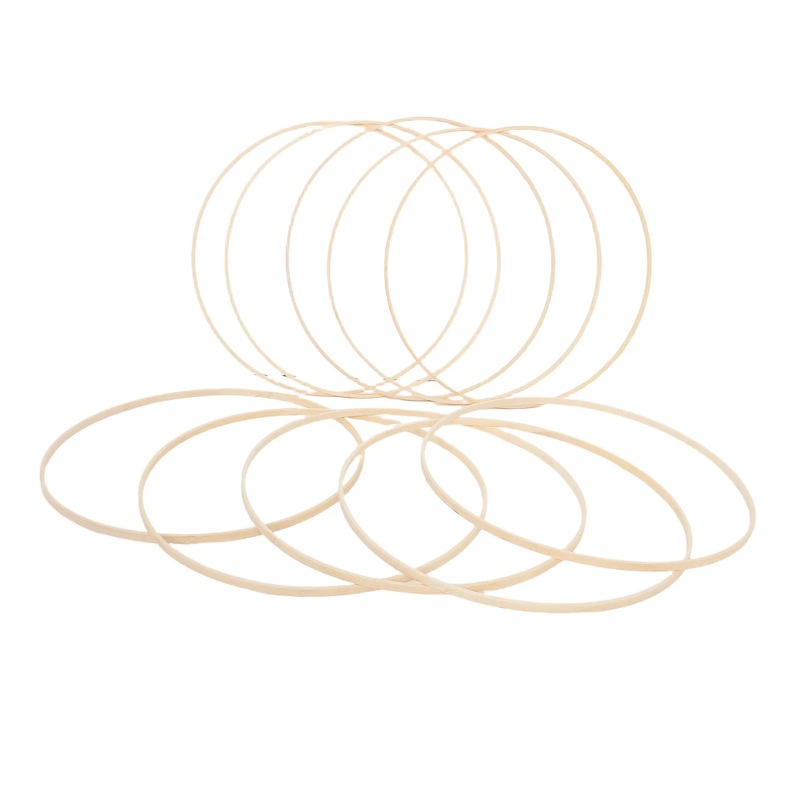 10 Pièces de Supports Floraux en Bambou et Bois pour Couronnes, Macramé et Artisanat Suspendu, Petits Cercles et Anneaux