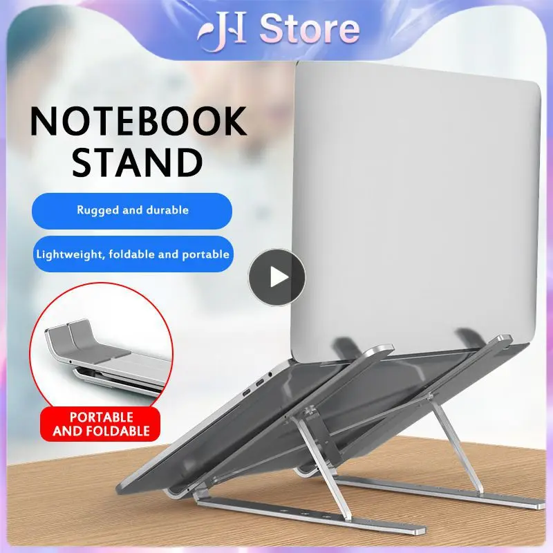 Notebook Stands Foldable Ergonomic Laptop Stand Non-slip Mini Holder Stand For Table Riser Adjustable Portable Bracket Holder