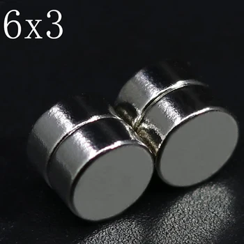 10/50/100/200 יחידות מגנט נאודימיום 6x3 6mm x 3mm N35 NdFeB עגול עוצמתי חזק מאוד מגנטי קבוע imanes דיסק 6*3