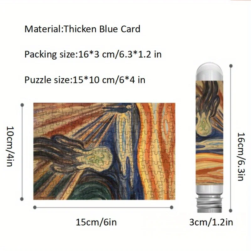 Volwassen Mini Reageerbuis Puzzel de schreeuwJigsaw Beroemde Schilderkunst Grappig en Educatief Spel Home Display Verjaardag Festival Geschenken