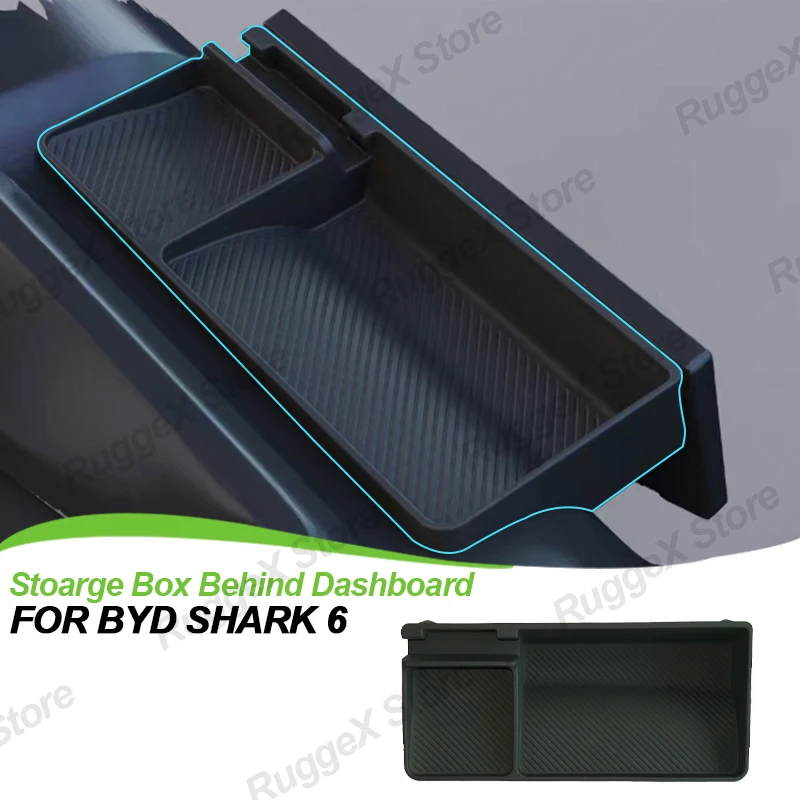 byd-shark-6-2025-用-ダッシュボード背面収納ボックス-計器収納ボックス-スマホホルダー付き-シリコン製-車用アクセサリー-左ハンドル車用