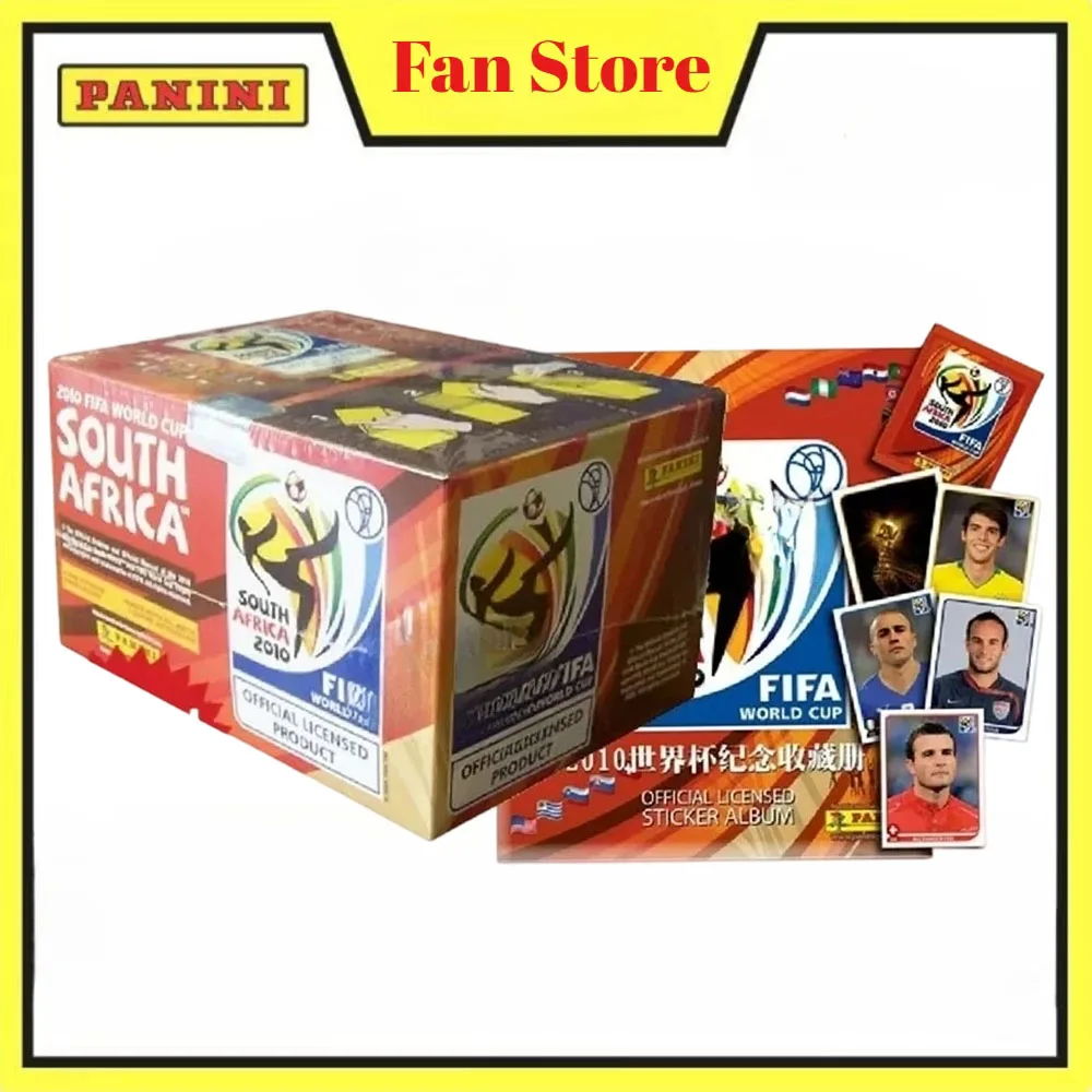 Panini Vintage 2010 Football Sports Collectible Sticker Box, Rare Original Unopened Match Stickers Hobby Fan Souvenir Gift