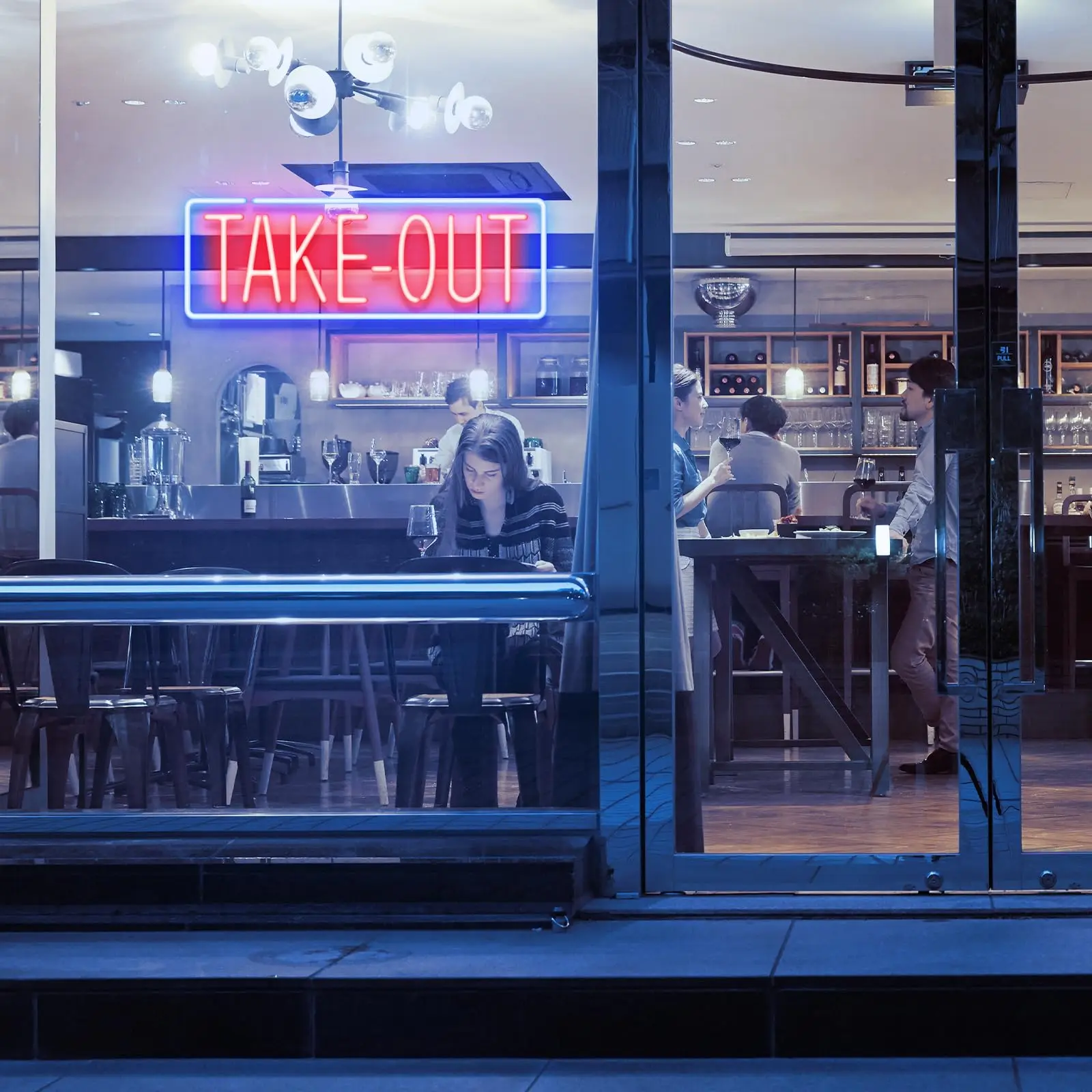 لافتة نيون Led - لافتة نيون Led لمتجر الأعمال للمطاعم والحانات والمقاهي تعمل بمنفذ USB، لافتة أعمال Led