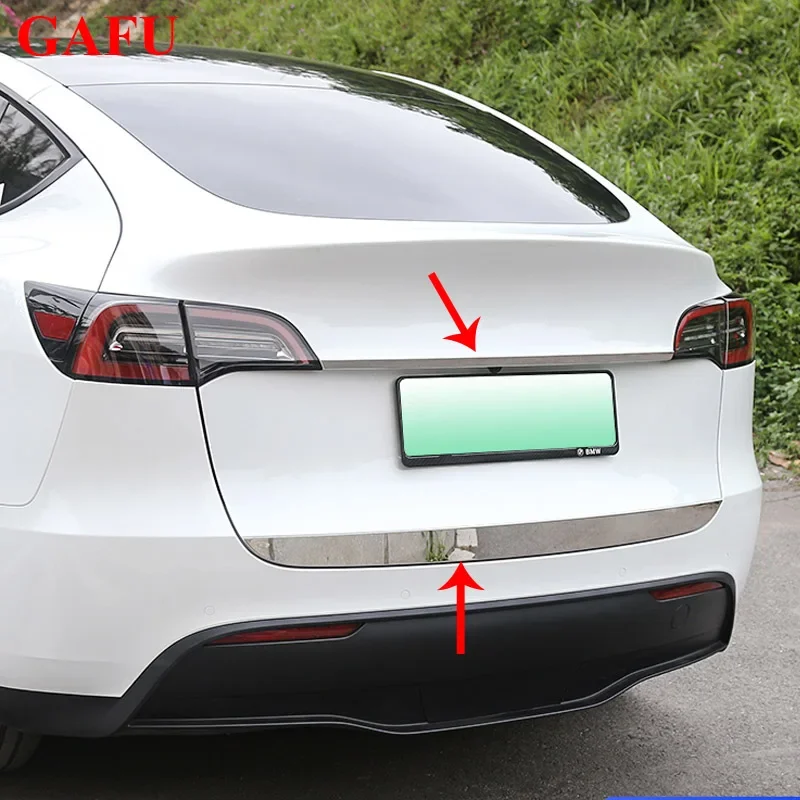 

Car Sticker for Tesla Model Y 2022 2021 Accessories Stainless Steel Back Door Tailgate Trim 1Pcs Truck Door Decoration Strip