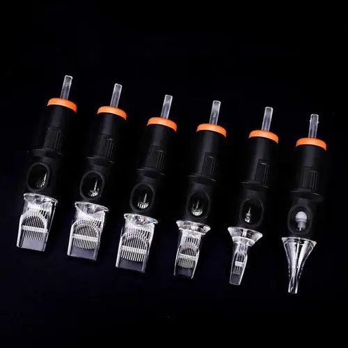 Imagen 2 del producto 100 Uds Pro desechable maquillaje semipermanente tatuaje cartucho agujas ceja tatuaje pluma máquina suministro RL RS RM M1