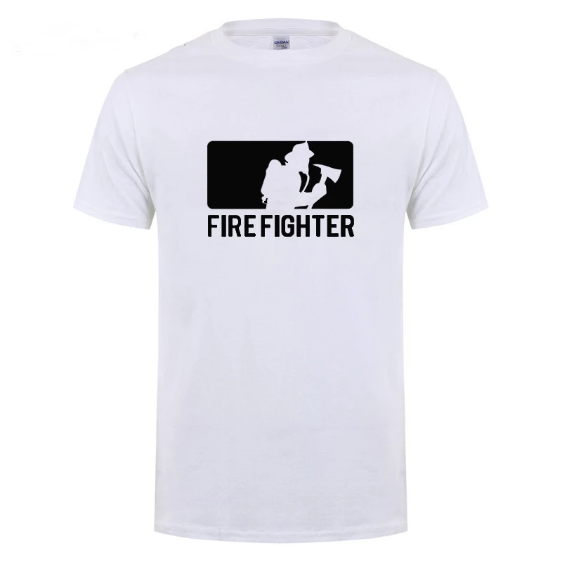 Firefighter Gift T-Shirt For Men Man Clothing Camisetas Funny Tshirt Fireman Summer Short Sleeve O Neck Cotton Humor T Shirt