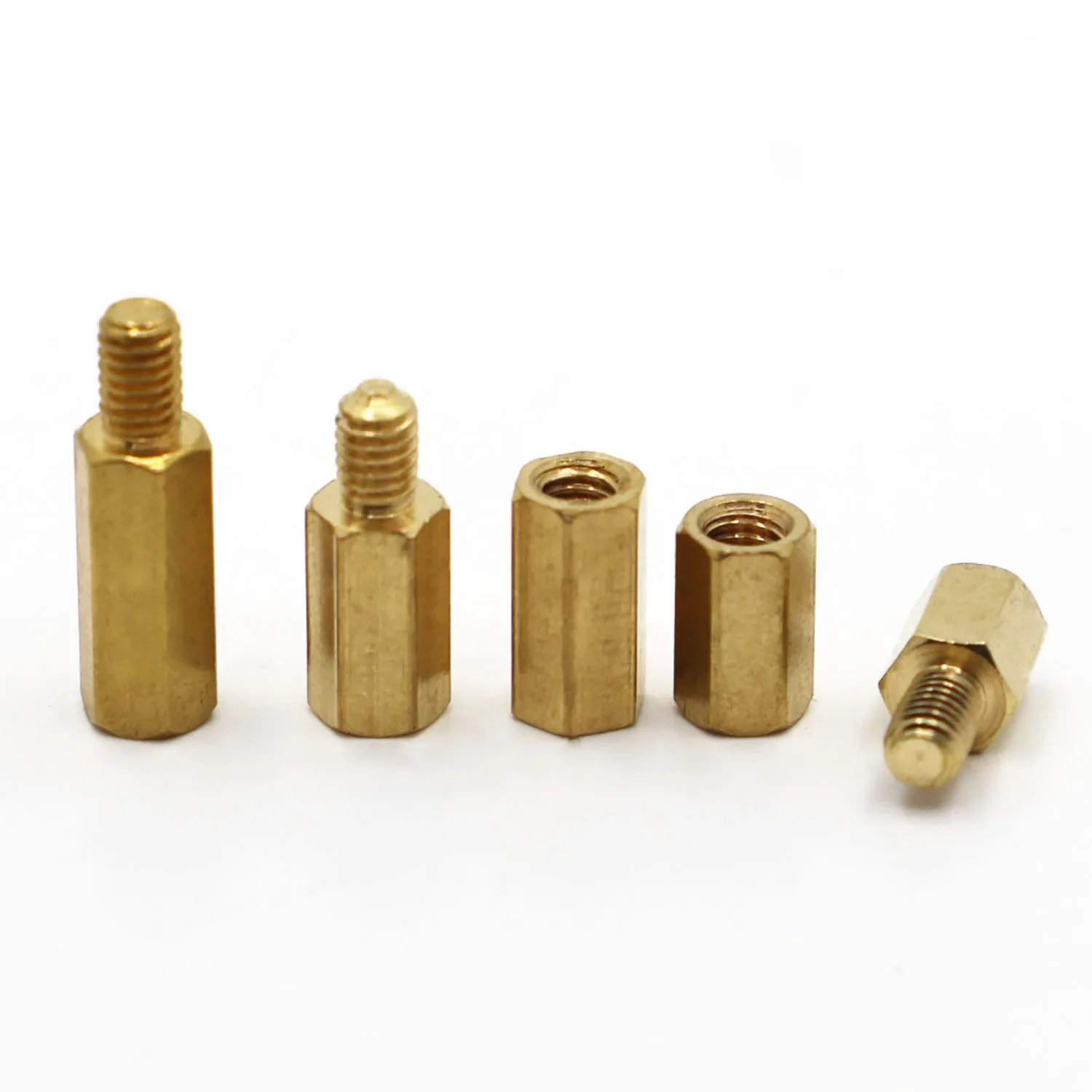 10pcs M2 M2.5 M3 M4 Solid Copper Brass Hexagon Standoff Hex Pillar M-F F-F Male-Female Female Spacer for PCB Board Motherboard