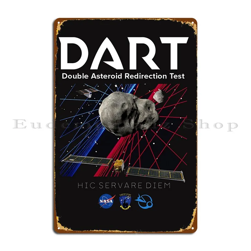 dart double asteroid redirection test Metal Sign Design Classic Bar Decoration Print Tin Sign Poster