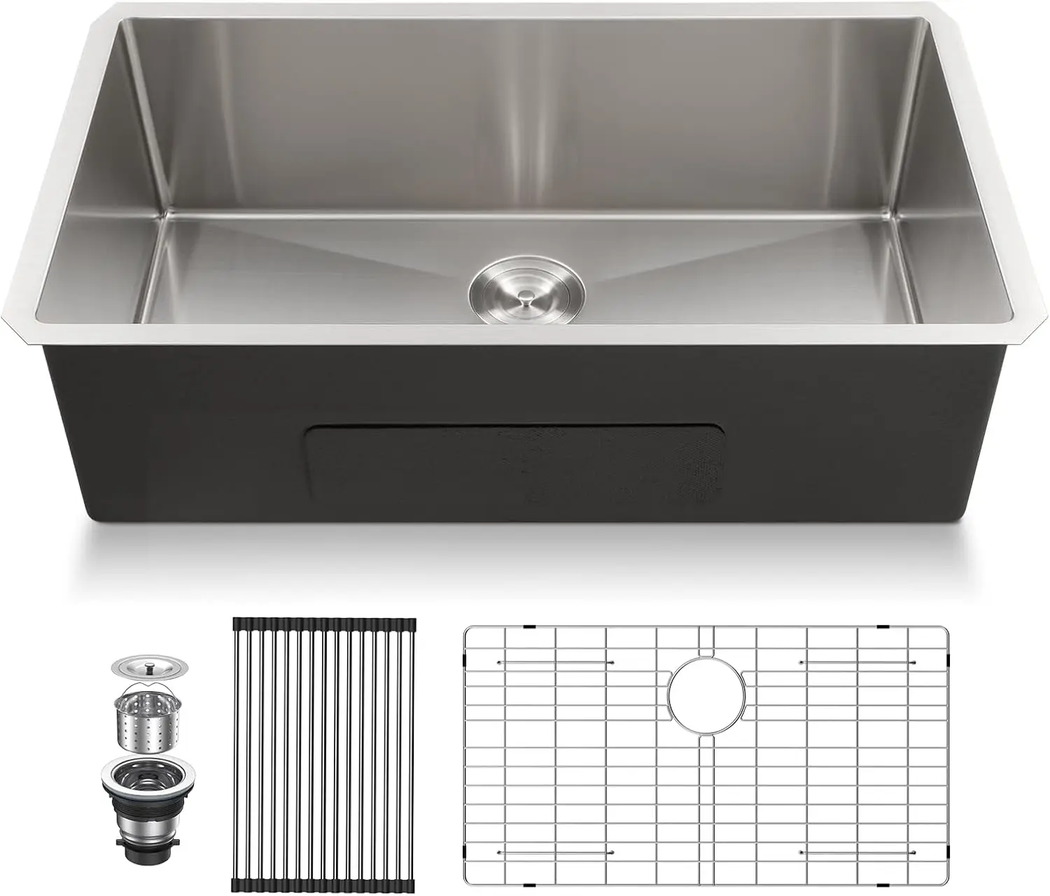 

36 inch Undermount Kitchen Sink 16 Gauge Large Stainless Steel Single Bowl Under Counter Kitchen Sinks Deep Basin