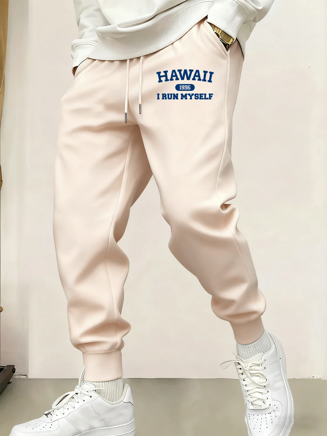 هاواي أنا أركض نفسي طباعة الرجال Sweatpant ركض الرباط بانت جيب الدافئة Britches مريحة الشارع للجنسين السراويل الطويلة