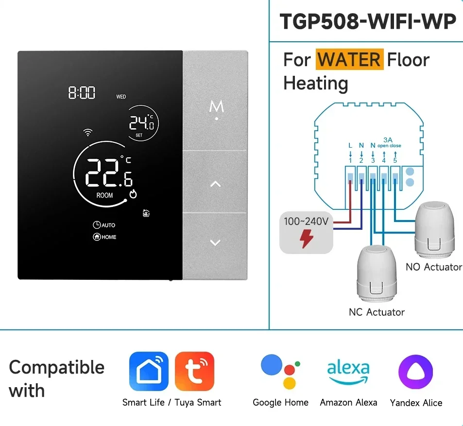 WiFi Thermostaat Tuya Smart Home Thermoregulator Voor Boiler/Elektrisch/Vloerverwarming Temperatuurregelaar Alice Alexa Google