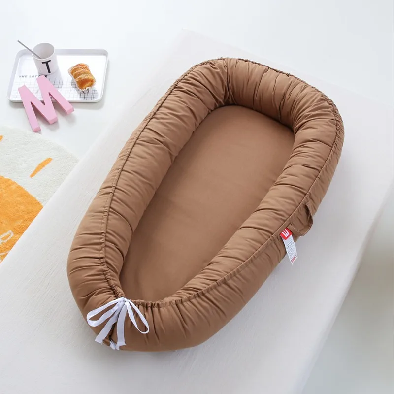 Portable Baby Co - sleeper Solid Color Pillowless Foldable Model Travel Baby Nest