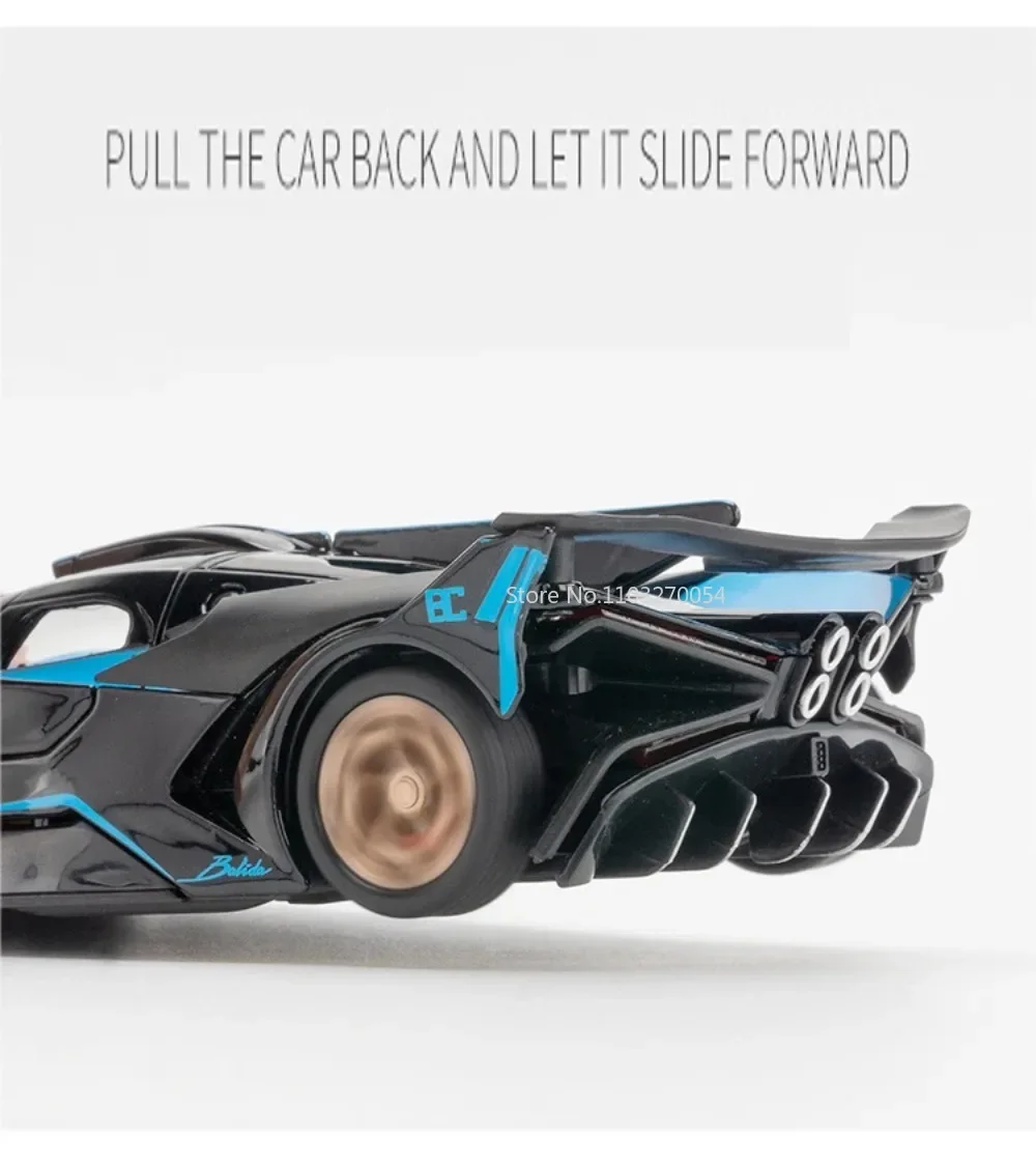 1/32 Bugatti Bolide Legierung Sport Auto Modell Spielzeug Simulation Diecasts Metall Fahrzeug Mit Sound Licht Zurückziehen Dekoration Junge Geschenke – Detail 5