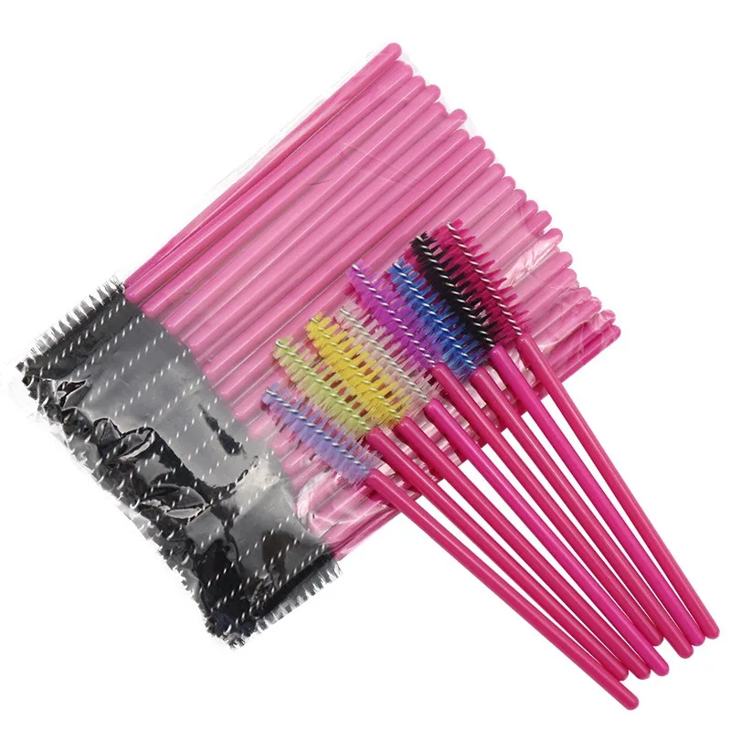 50pcs Disposable Eyelash Brushes Eyelashes Extension Tools Eyebrow Brush Mascara Wands Applicator Spoolers Makeup Tools