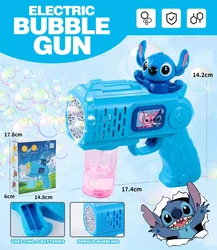 Stitch Hello kitty Bubble Gun Zabawki dla dzieci Bubbles mydlane Gry imprezowe dla dzieci Letnie dzieci na świeżym powietrzu Elektryczne maszyny do baniek Prezent