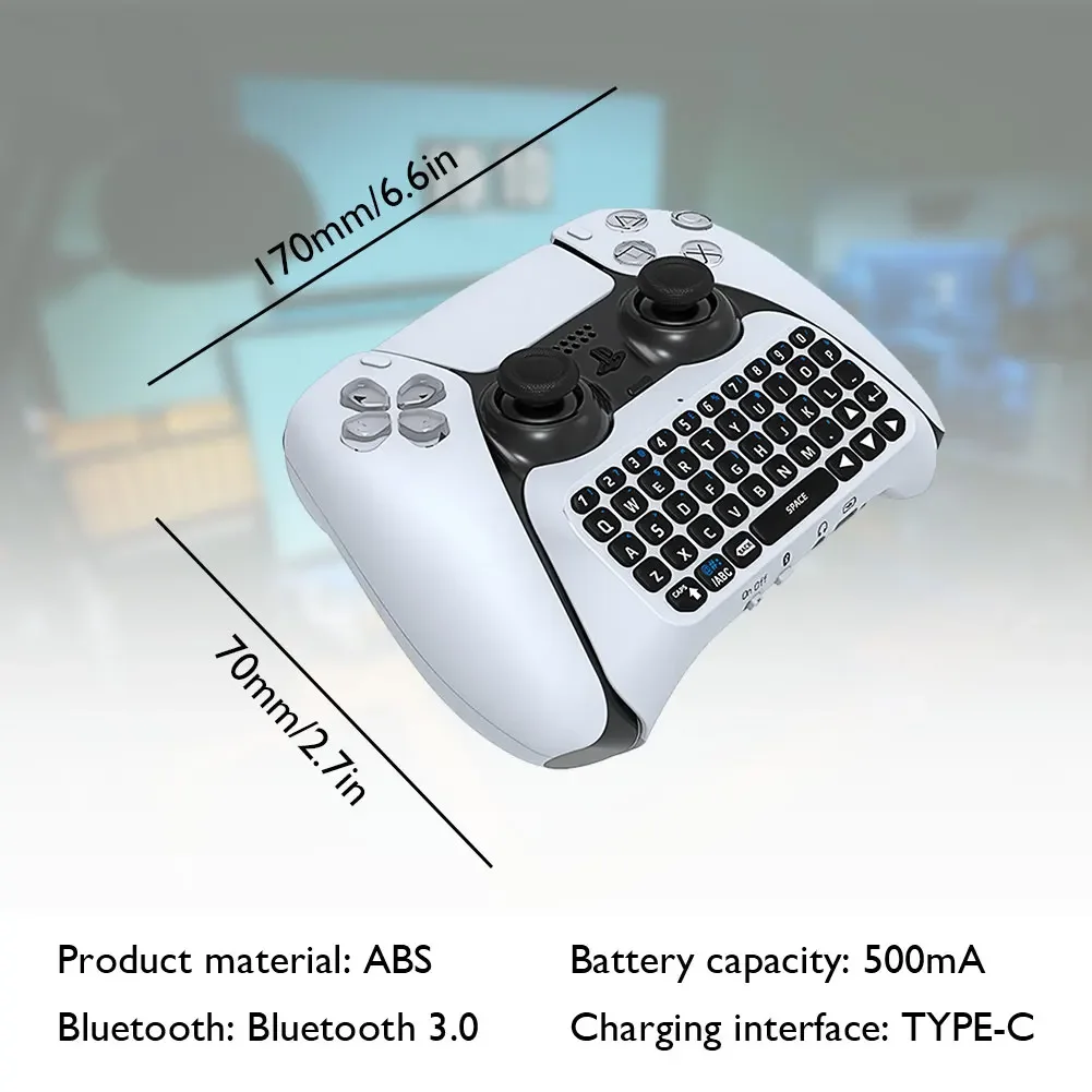 For SONY PS5 Dual Sence Joystick Wireless Bluetooth Controller Chat Pad Keypad for Playstation 5 Gamepad Mount Built-in Speaker