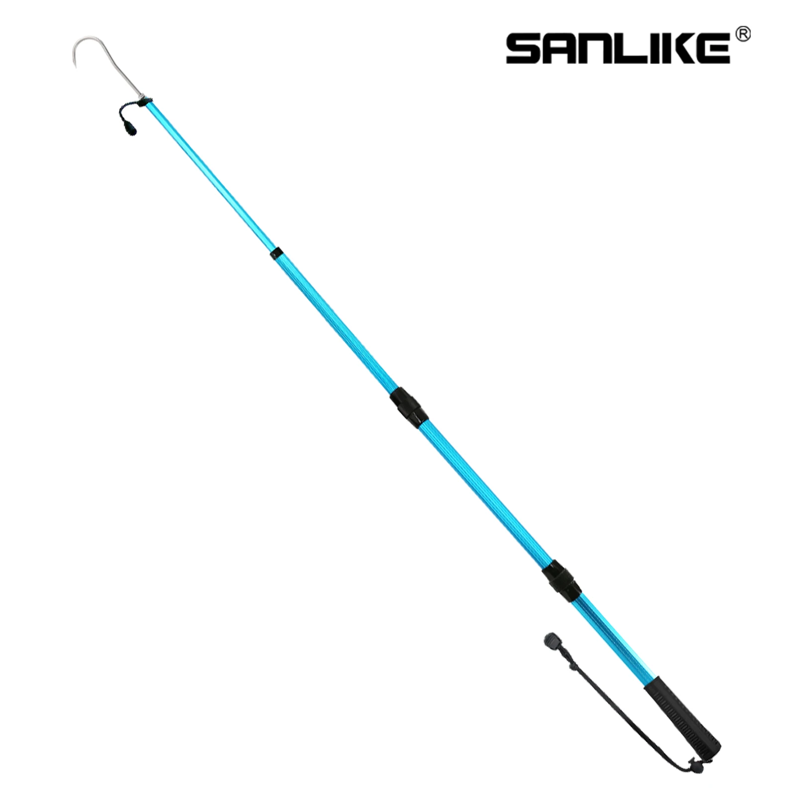 

SAN LIKE Telescopic Fishing Gaff Aluminum/Fiberglass Pole with Nonslip Rubber Handle Stainless Steel Hook with M8 Screw