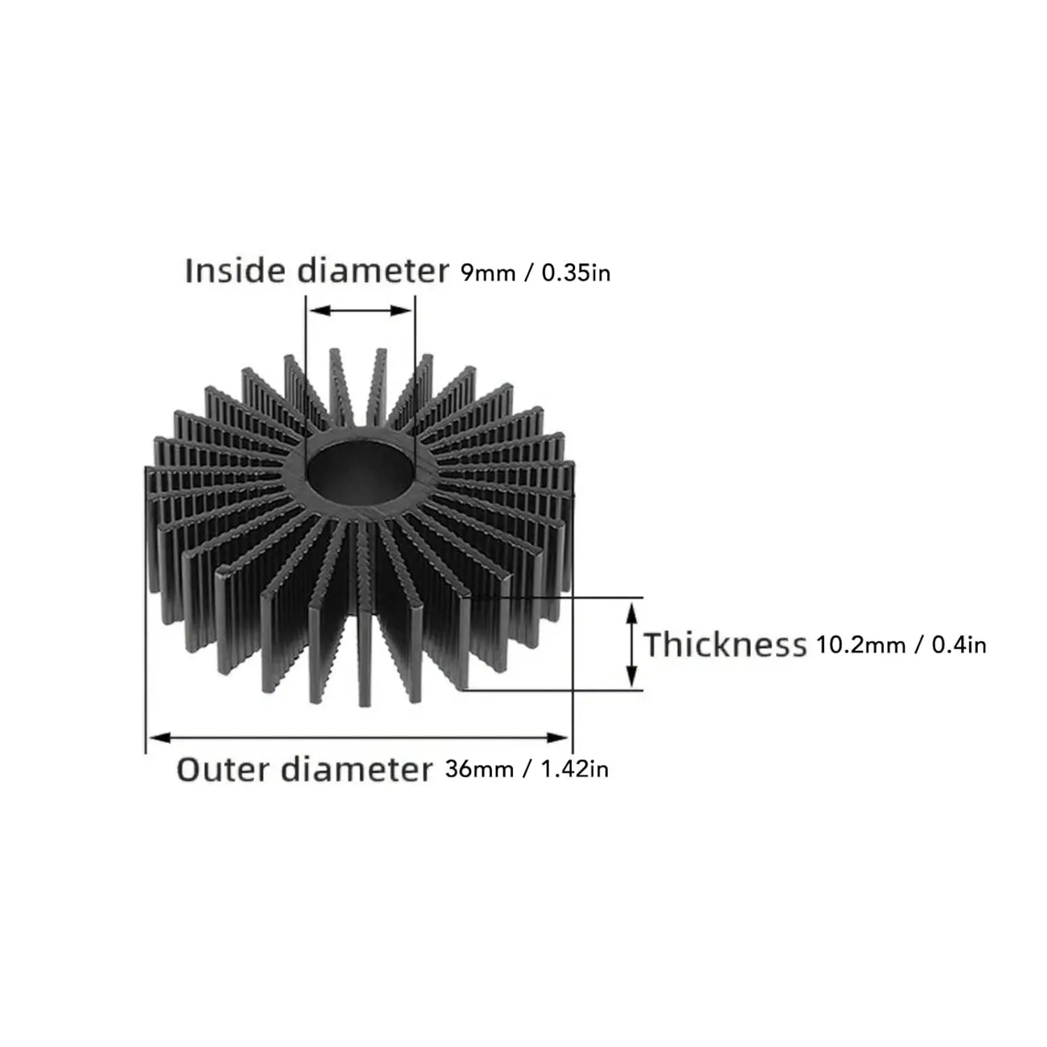  36 Round Stepper Motor Aluminum Heat Sink 1-5PCS for 36mm Dissipation Cooling Heat Sinks K1 Max Voron1.0 2.4 3D Printer Parts