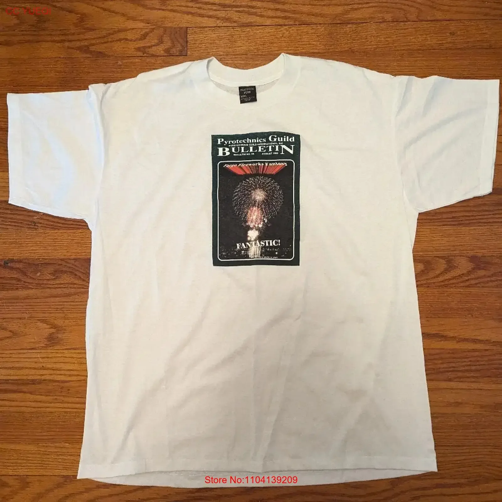 Camiseta vintage de pirotecnia de 1993 para hombre, talla 3XL, Fargo, Dakota del Norte, estilo vintage, lavada, cómoda, elástica, con gráfico elegante.